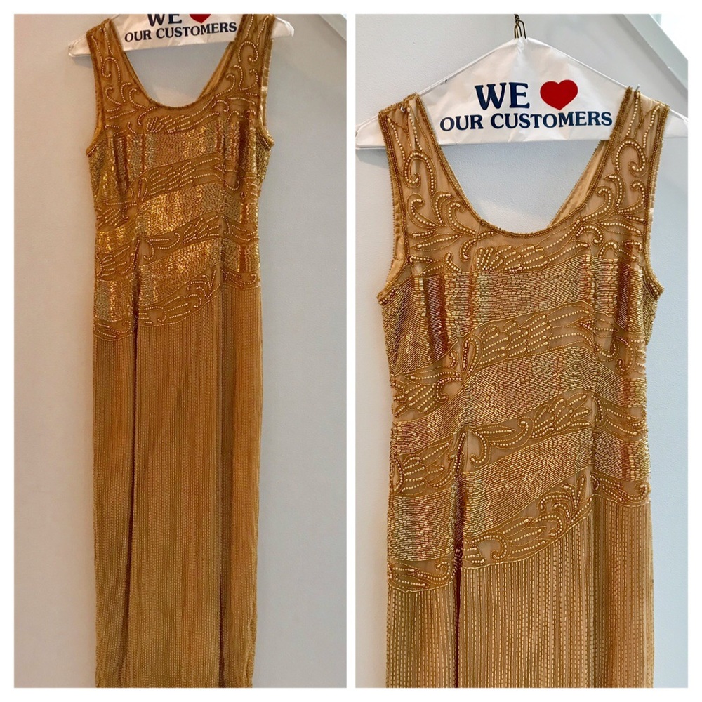 Custom Beaded Gown +Wide Kick-pleat - Picture 4 of 15